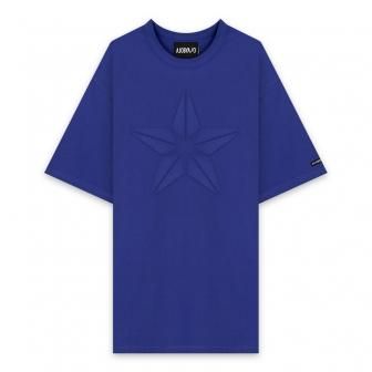 AJOBYAJO | STAR EMBOSSED T-SHIRT / COBALT BLUE
