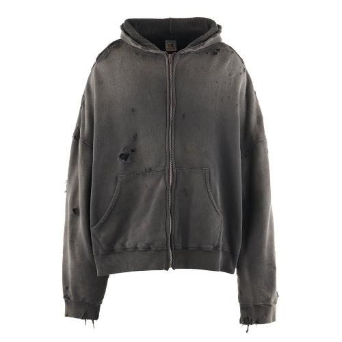 SAINT MXXXXXX | HOODIE DOUBLE-FACE ZIP / CHARKOAL