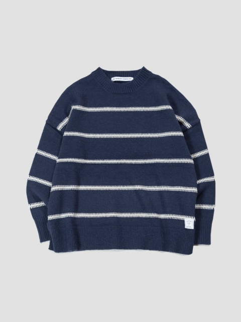 Stitch border knit NAVY