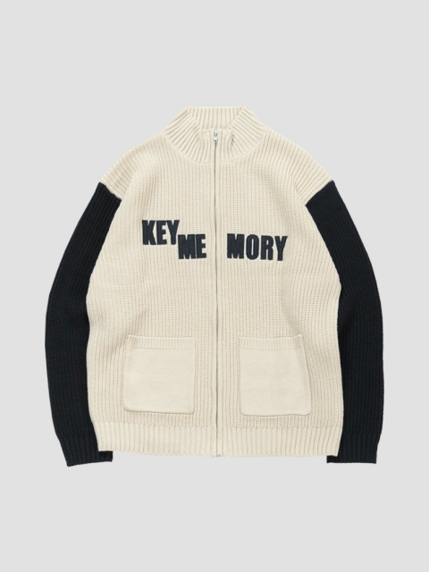 Zip-up logo knit