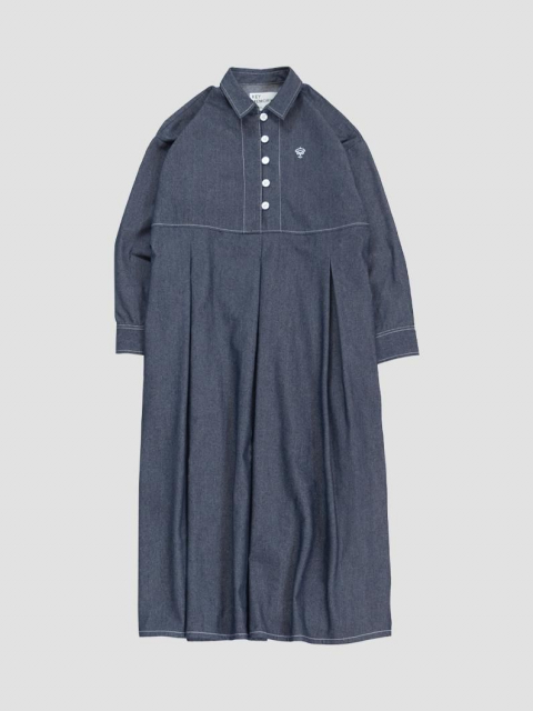 Denim tuck dress NAVY