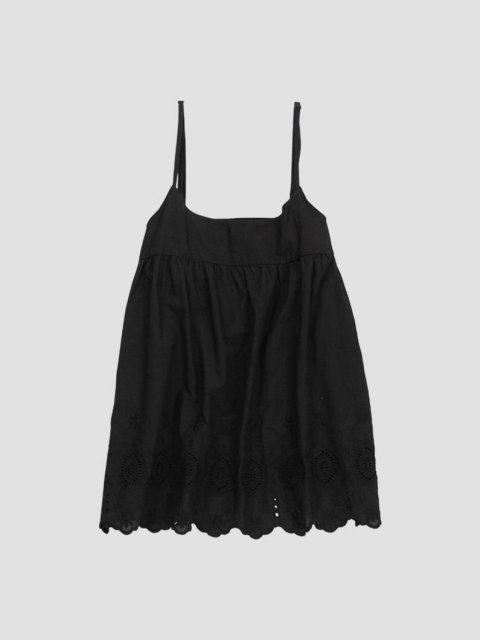 Scalloped lace camisole BLACK