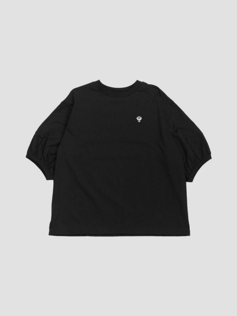 Puff sleeves T-shirts BLACK
